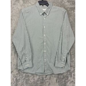Emidio Tucci Mens Shirt Green Striped XXL Long‎ Sleeve Button Up Casual Cotton